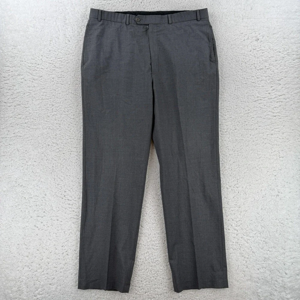 Brooks Brothers 346 Dress Pants Mens 38x32 Gray Classic Fit Wool Office Wear
